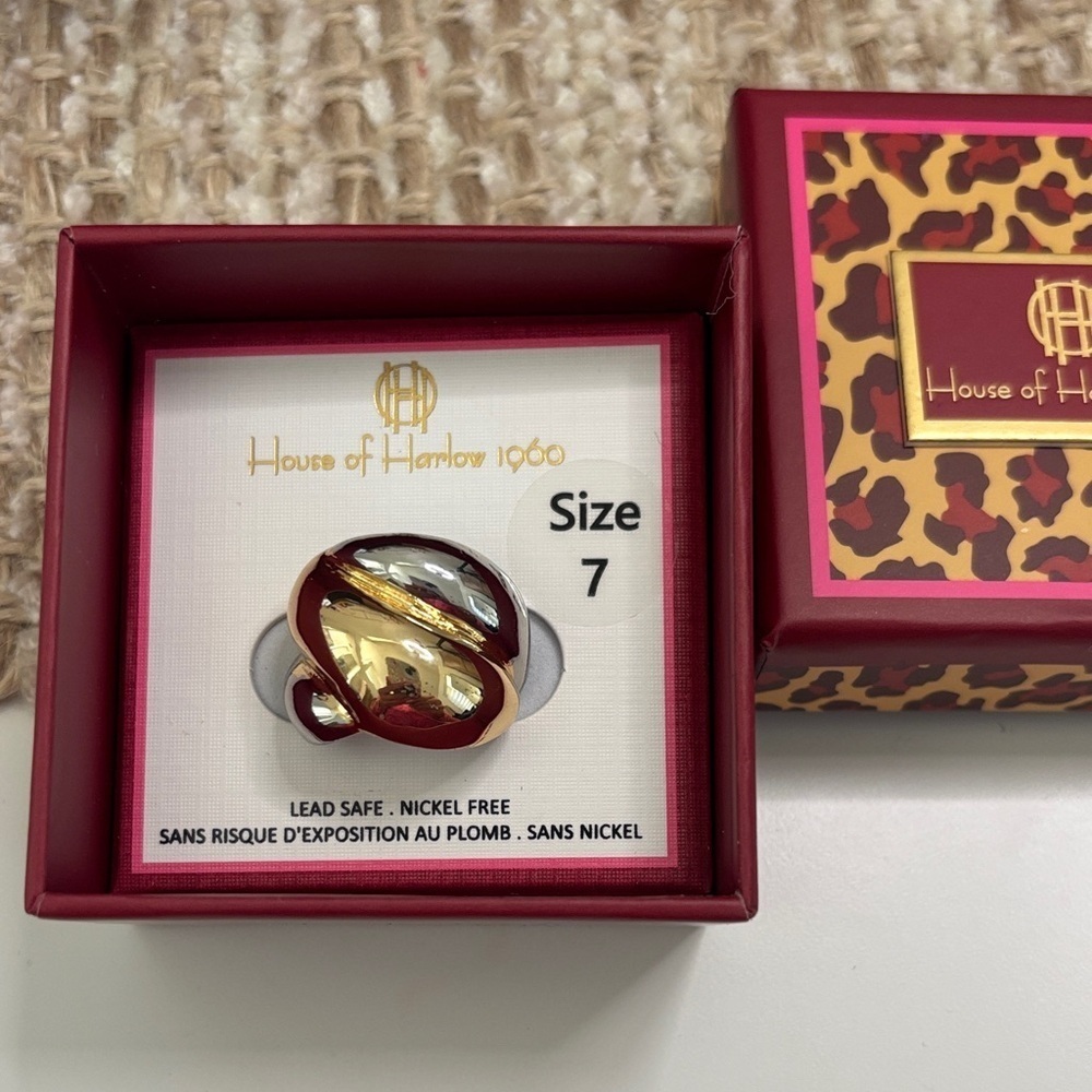 House of Harlow 1960 Gold and Silver Fashion Ring